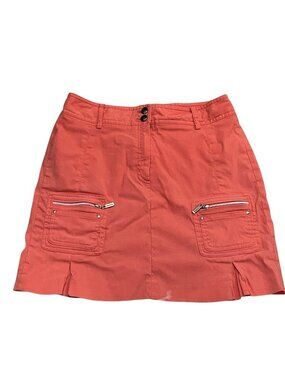 Jamie Sadock Womens Golf Skort Cargo Skirt Peachy Orange Sz 4 READ